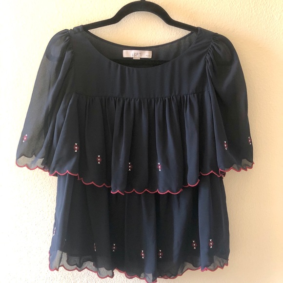 Loft scallop ruffle blouse - Picture 2 of 7